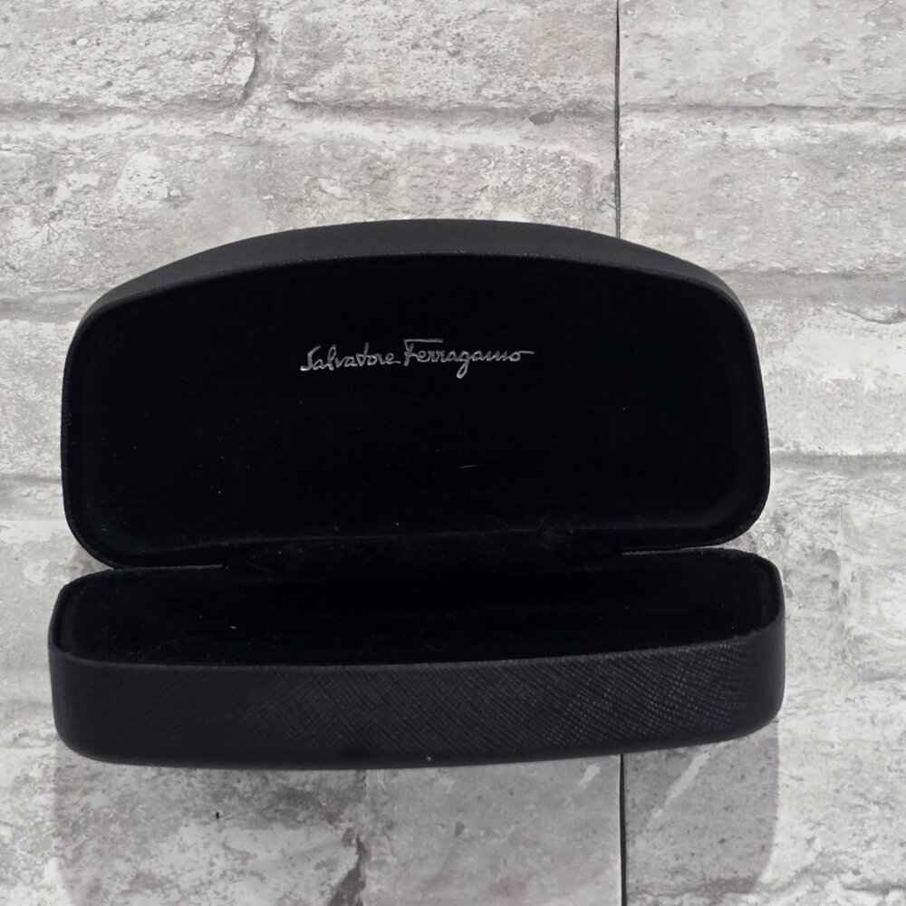 Salvatore Ferragamo Sunglasses Eyeglass Clamshell Case Hard Case Black‎ Fliptop